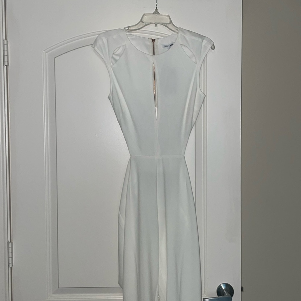 New White Cutout Back Pant Jumpsuit